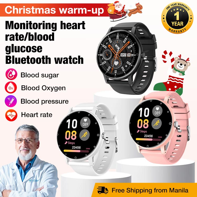 1 year warranty - 2024 Newest Blood Glucose Smart Watch - Measure blood sugar, heart rate, sleep quality and other physical indicators - Personal doctor on your wrist - FDA cleared - Free Shipping from Manila 